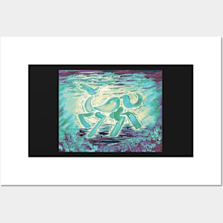 Abstract Horse Acrylic Painting - Mint Variant Posters and Art